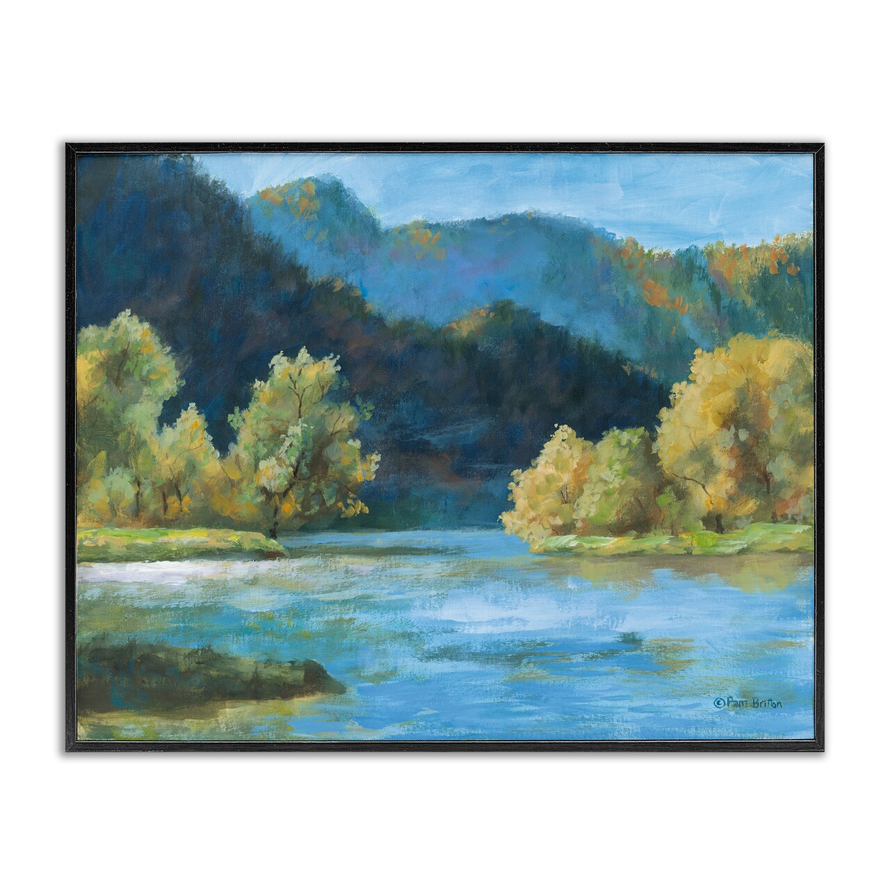 Stupell Industries Blue Hued Mountains Framed Giclee Wall Art Design by Pam Britton
